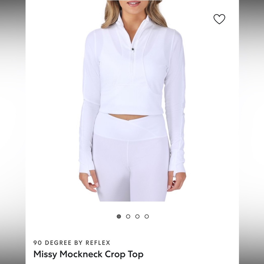 90 Degree By Reflux Missy Mock Neck 1/2 Zip Crop